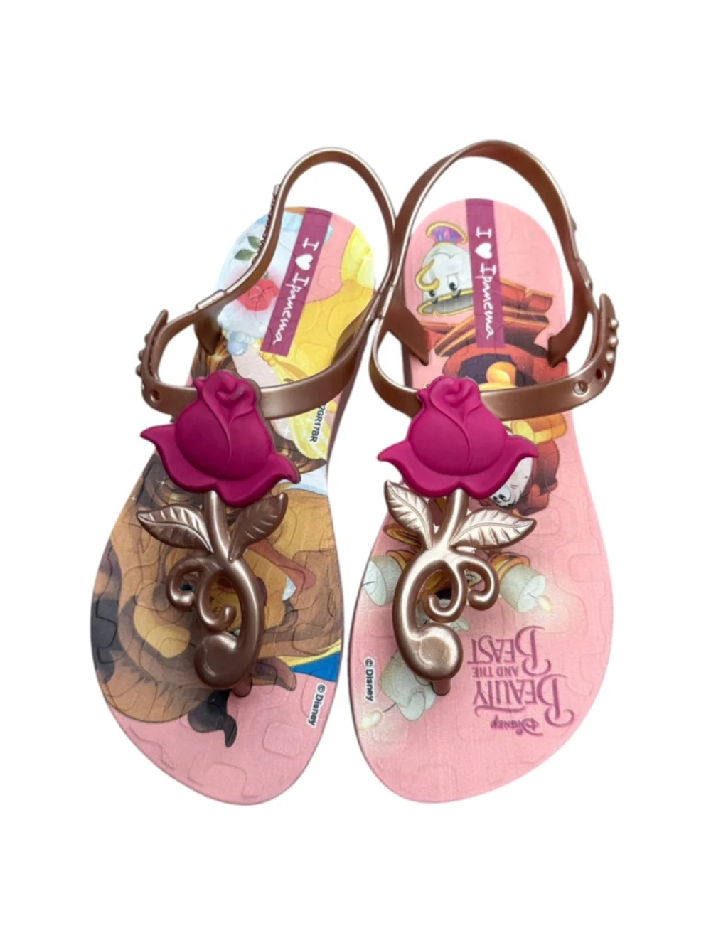 Ipanema Disney Beauty and the Beast Rose Sandals Girls Size 13